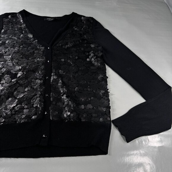 BCBGMaxazria Cardigan Sequins Women Button Front Evening Long Sleeve Sweater - Picture 14 of 16
